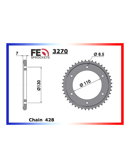 TZR.125 '93/95 16X46 RK428MXZ µ  (4FL,4JB,4HW,4HX)