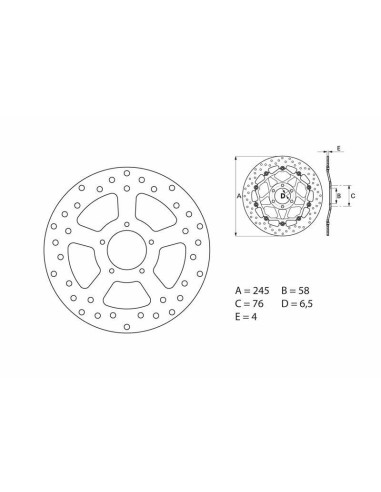 Disque de frein BREMBO Oro fixe - 68B407A9