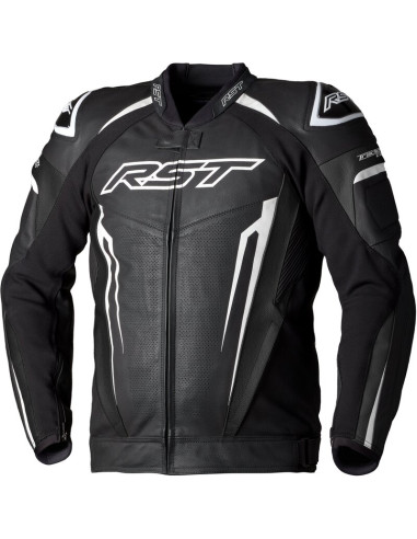 Veste cuir RST TracTech Evo 5 CE homme - noir/blanc/noir