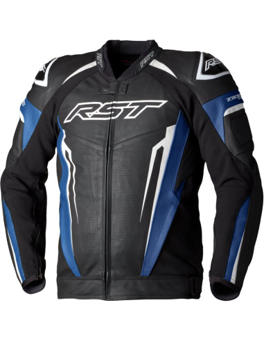 Veste cuir RST TracTech Evo 5 CE homme - bleu/noir/blanc