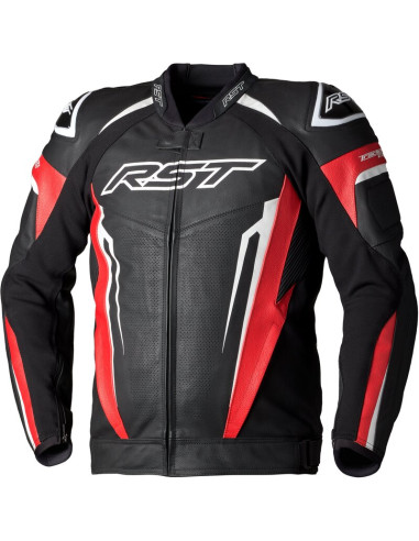 Veste cuir RST TracTech Evo 5 CE homme - rouge/noir/blanc