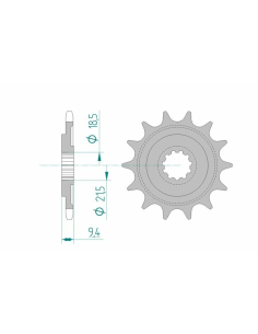 Pignon 500 CR en 15 dents
