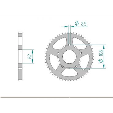 Kit chaine DID  ACIER MH MH7 125...
