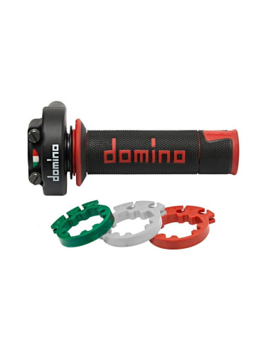 Poignée de gaz DOMINO XM2 Racing avec revêtements A450 - noir/rouge