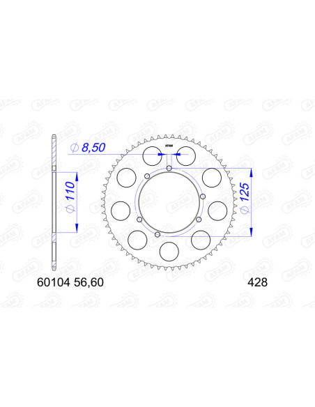 Couronne AFAM aluminium 60104 - 428 Couronne AFAM aluminium 60104 - 428