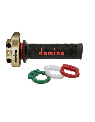 Poignée de gaz DOMINO XM2 Racing avec revêtements A450 - or/noir