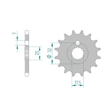 Kit chaine DID  ACIER MZ RT 125 /...
