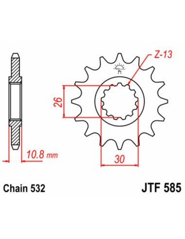 Pignon JT SPROCKETS acier standard 585 - 532