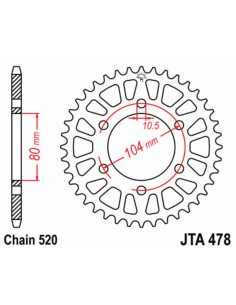Couronne JT SPROCKETS aluminium Ultra-Light 478 - 520 2