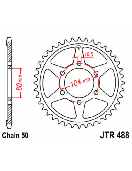 Couronne JT SPROCKETS acier standard 488 - 530 Couronne JT SPROCKETS acier standard 488 - 530