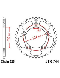 Couronne JT SPROCKETS acier standard 744 - 525 2