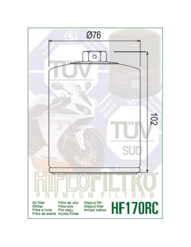 Filtre à huile HIFLOFILTRO Performance chrome - HF170CRC