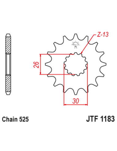 Pignon JT SPROCKETS acier anti-bruit 1183 - 525