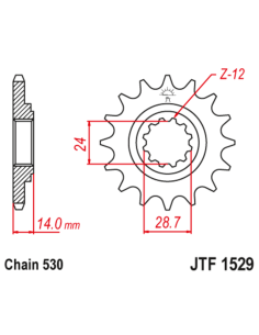 Pignon JT SPROCKETS acier anti-bruit 1529 - 525 2