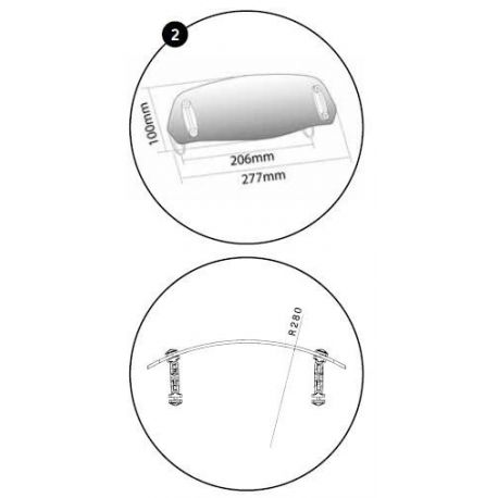 Deflecteur PUIG a clipser pour bulle touring ou origine 6320 shema