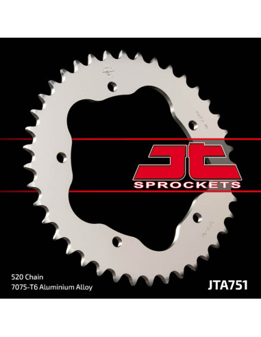 Couronne JT SPROCKETS acier standard 751 - 520 Couronne JT SPROCKETS acier standard 751 - 520