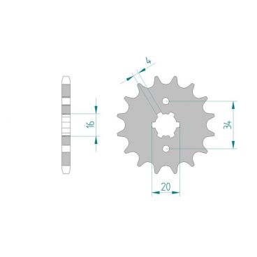 Kit chaine DID  ALU SCORPA TY- S 125...