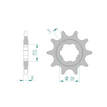 Kit chaine DID  ALU SHERCO 80    0.8...
