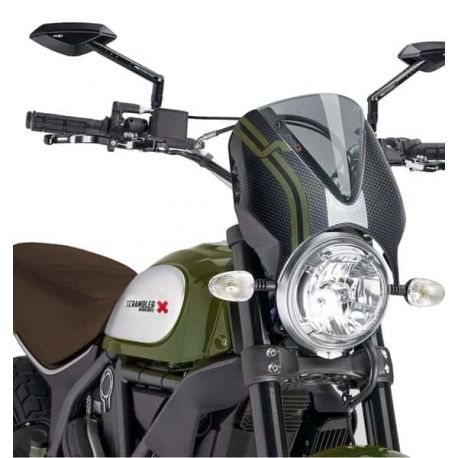 Saute vent PUIG Retrovision pour DUCATI Scrambler Classic look carbone vert
