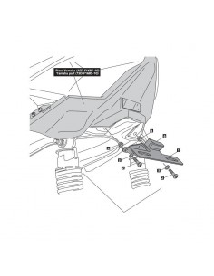 Support De Plaque 6993 - Yamaha X-MAX 125 / 250 2014 et +, X-MAX 400 2013 et +, et Evolis 125 2017 et +