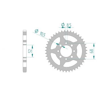 Kit chaine DID  ACIER SUZUKI RT 80...
