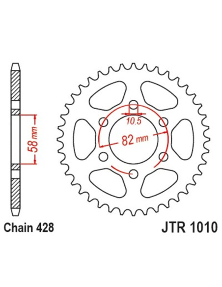 Couronne JT SPROCKETS acier 1010 - 428