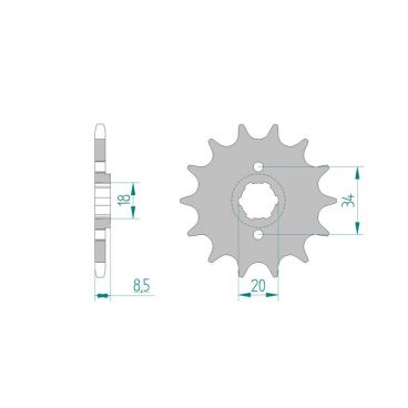 Pignon AFAM pour moto au pas de 520