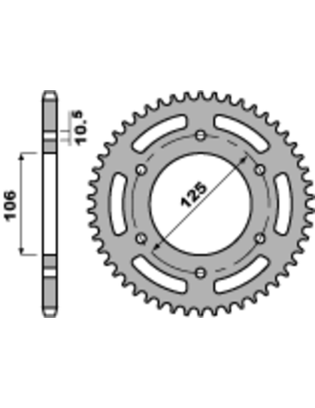 Couronne PBR acier standard 4530 - 520 Couronne PBR acier standard 4530 - 520