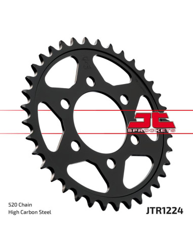 Couronne JT SPROCKETS acier standard 1224 - 520 Couronne JT SPROCKETS acier standard 1224 - 520