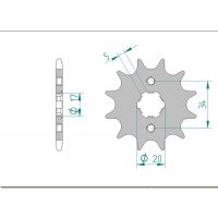Pignon AFAM pour moto au pas de 520