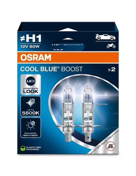 Ampoule OSRAM Cool Blue Boost H1 12V/80W - X2