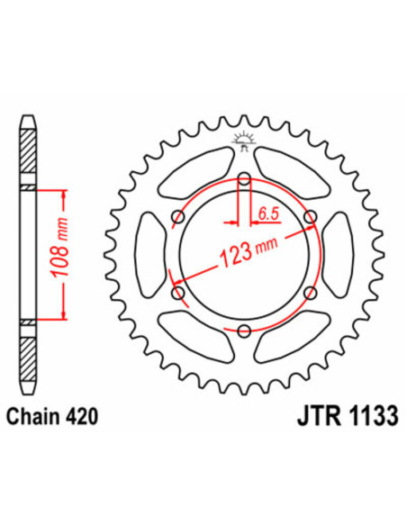 Couronne JT SPROCKETS acier standard 1133 - 420