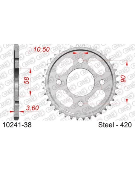 Couronne AFAM acier standard 10241 - 420 Couronne AFAM acier standard 10241 - 420