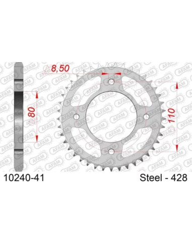 Couronne AFAM acier standard 10240 - 428 Couronne AFAM acier standard 10240 - 428