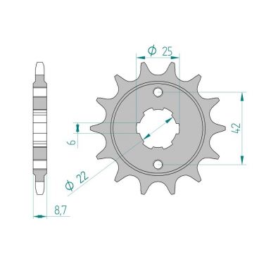 Pignon AFAM pour moto au pas de 520