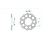 Kit chaine DID  ALU SUZUKI SV 650 S   X,Y,K1,K2,K3,K4,K5,K6,K7 1999 à 2007 couronne