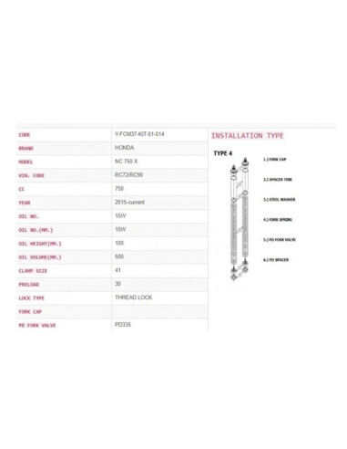 Kit de mise à niveau de fourche YSS