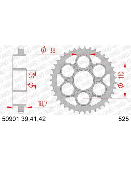 Couronne AFAM acier standard 50901 - 525 Couronne AFAM acier standard 50901 - 525
