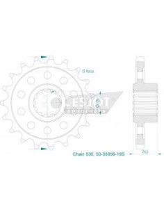 Pignon acier 530 pour...