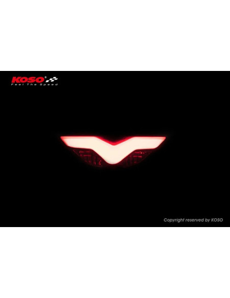 KOSO Led-Taillight, Red GT-03, e-mark.