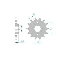 Pignon AFAM pour moto au pas de 525
