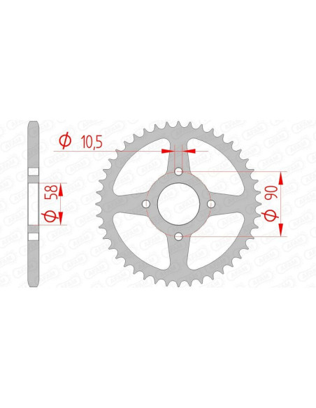 Kit chaîne AFAM 520XLR2 13/41 standard - couronne standard 10221