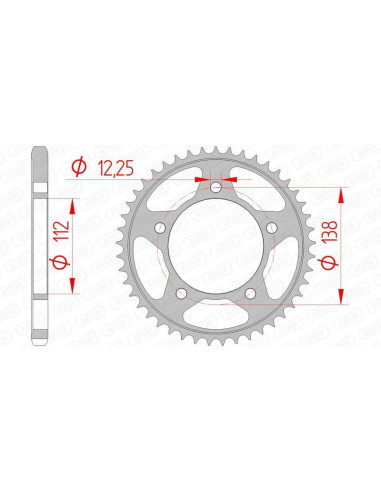 Kit chaîne AFAM 525XSR2 15/47 super-renforcé - couronne standard 10613