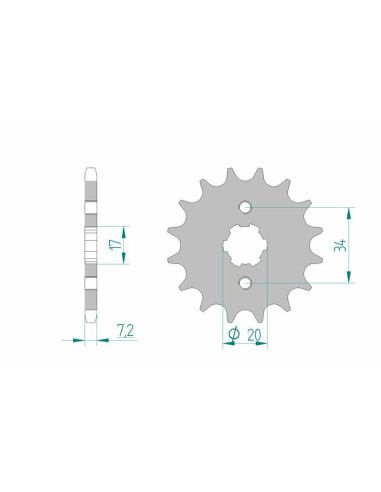 Kit chaîne AFAM 428XMR 14/47 standard - couronne standard 10237