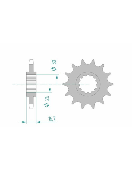 Kit chaîne AFAM 525XMR3 15/43 standard - couronne standard 10613