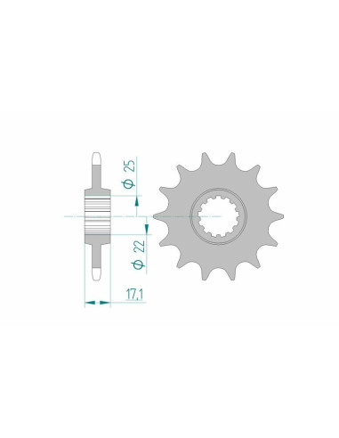 Kit chaîne AFAM 520XMR3 14/41 standard - couronne standard 10627