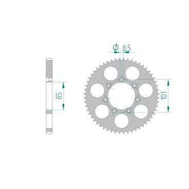 Kit chaine DID  ALU TM 80/85 MX  BW...