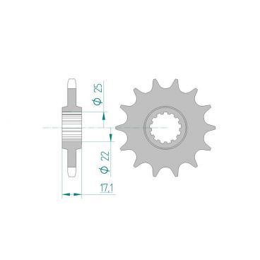 Pignon AFAM pour moto au pas de 525