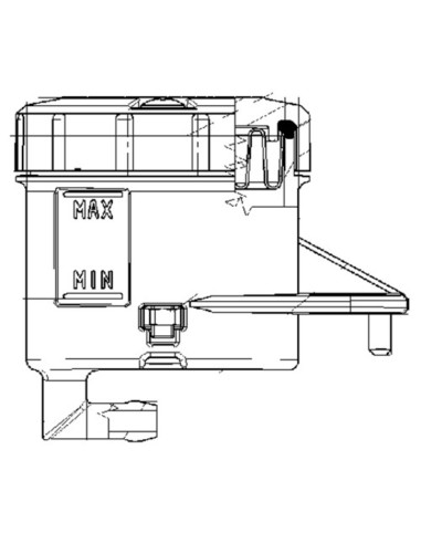Reservoir for master cylinder Brembo 90º exit flat big hole fixing smoked