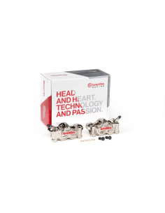 Paire étriers BREMBO UPGRADE GP4RX (usinés CNC nickelé) - 100mm (avec plaquettes) 2